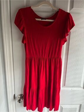 Olivia Rae Vibrant Red Scoop Neck Dress